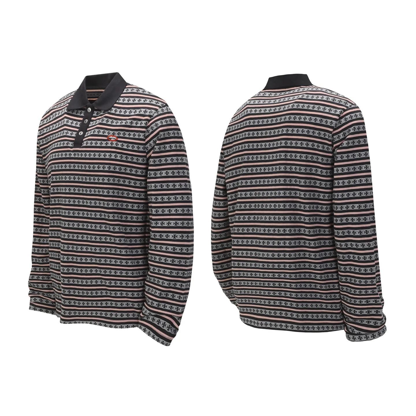 P190 -Chrome Hearts/Chrome Hearts 25ss season's most popular striped yarn-dyed long-sleeved T-shirt -High weight, high density and high quality. The wool is soft, delicate and skin-friendly. It feels soft and silky. It has excellent warmth and skin-friendly properties. -Customized weaving and dyeing, no color difference, no matter the fabric or workmanship details, beat the ordinary version on the market. -Colour: black, gray, blue, pink, green -Size: S M L XL